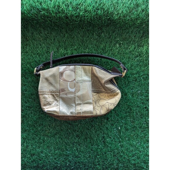 Coach Handbags - Coach Signature Patchwork Cream Light Khaki/White Shoulder/Clutch Bag F48130